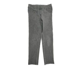 Ruby Rd Pull On Straight Women's‎ size 8 Black Denim jeans